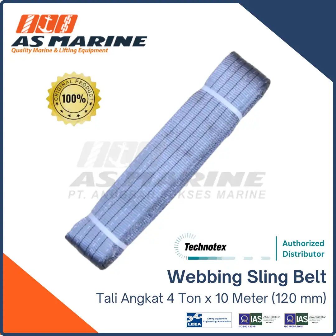 Webbing Sling Belt / Tali Angkat 4 Ton x 10 meter 120 mm Technotex Holland